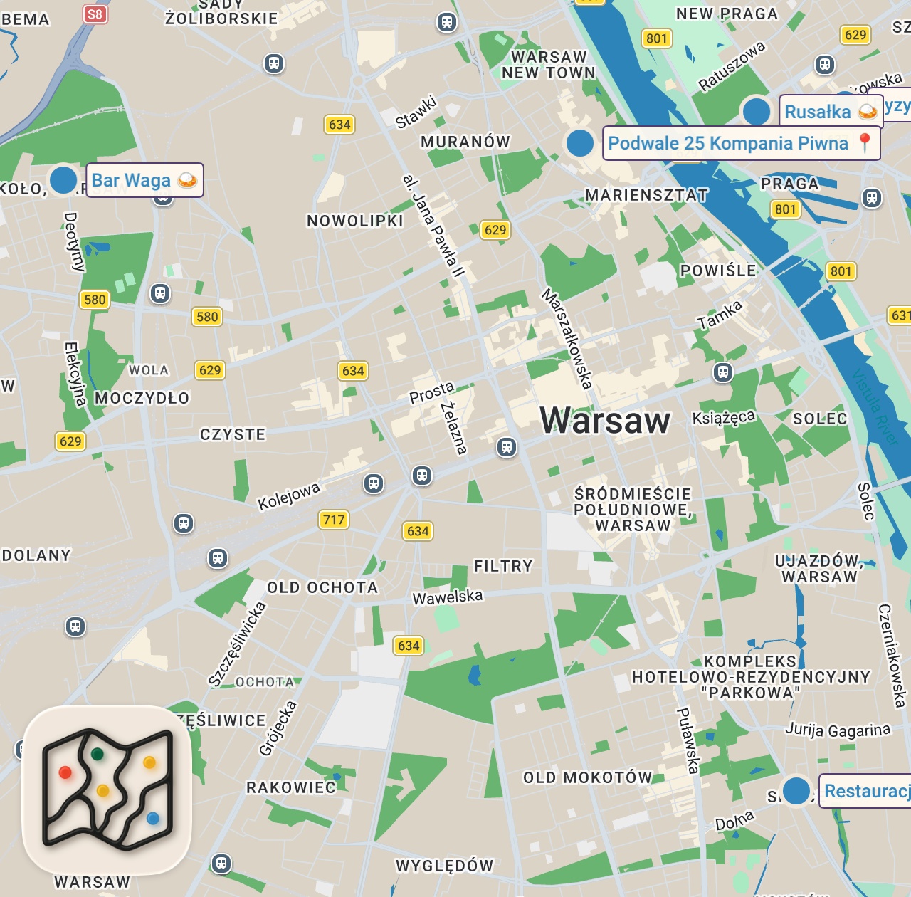 Map of 5 spots from Best POLISH FOOD in Warsaw!! (Where Locals Eat)