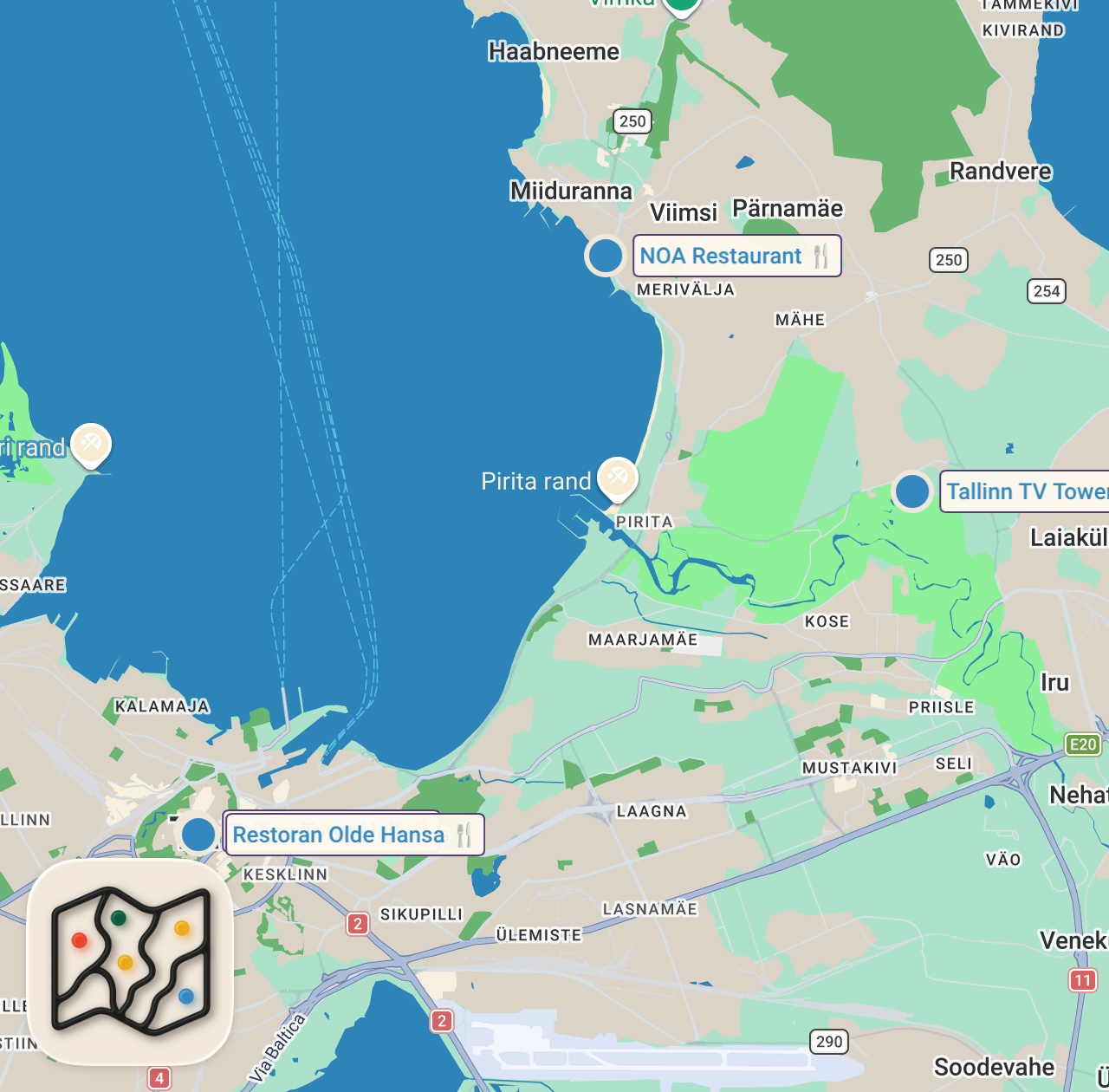 Map of 4 spots from TALLINN, ESTONIA - OLD TOWN ROOFTOP ADVENTURE