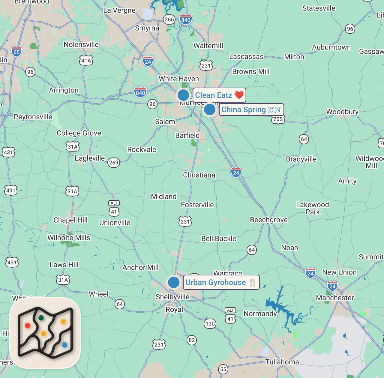 Map preview for Eating At Restaurants With NO Customers!