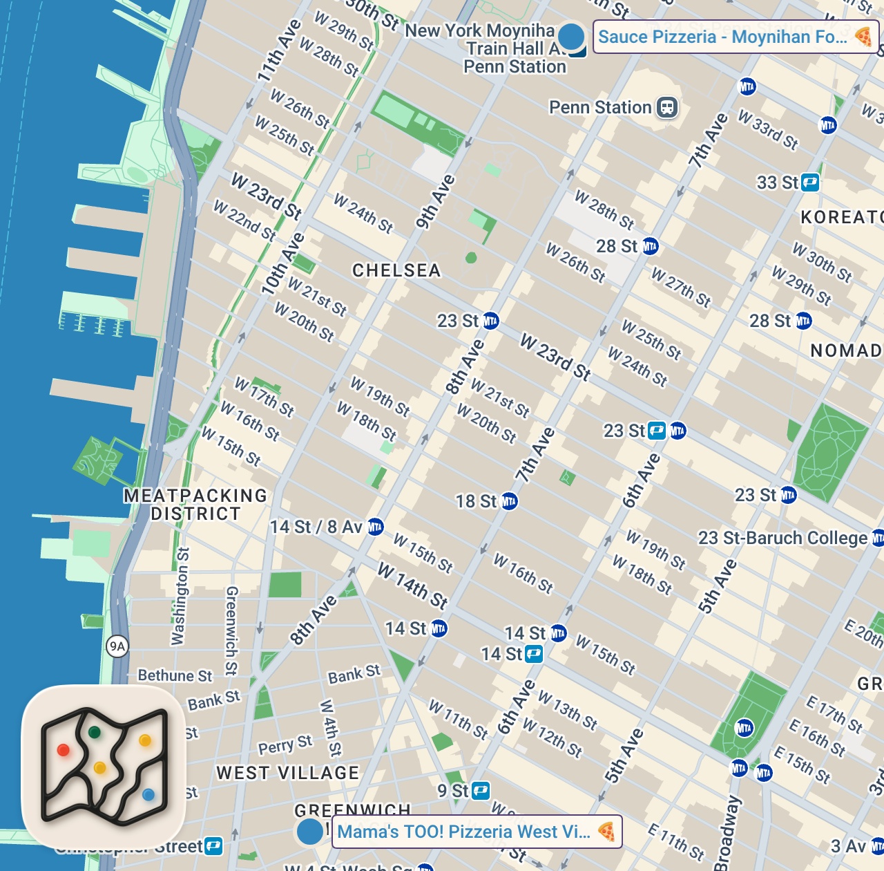 Map of 2 spots from Trying the Top 3 Slices in NYC (Brutally Honest)