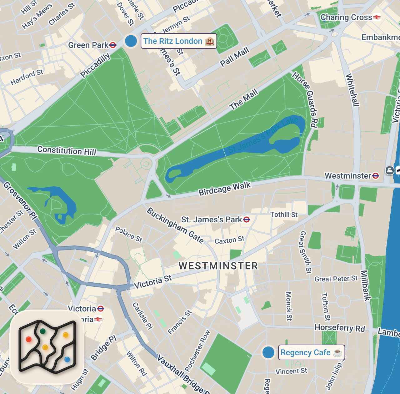 Map of 2 spots from $7 vs $115 English Breakfast