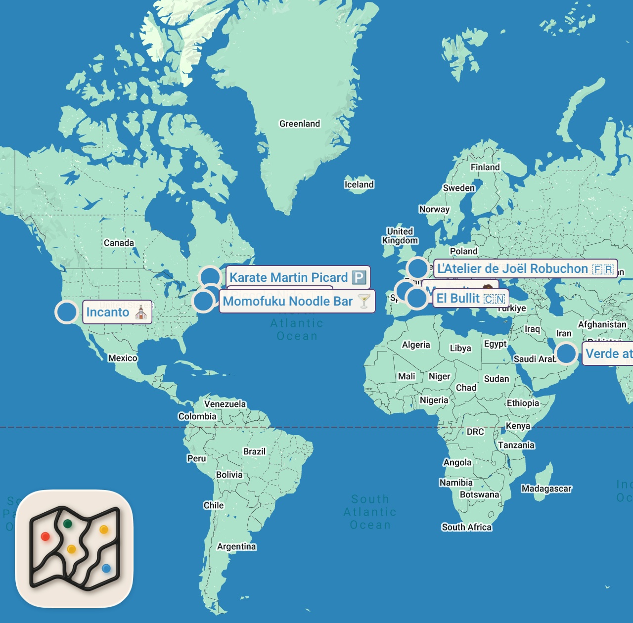 Map of 9 spots from Anthony Eats High-End Cuisine | No Reservations with Anthony Bourdain | Travel Channel