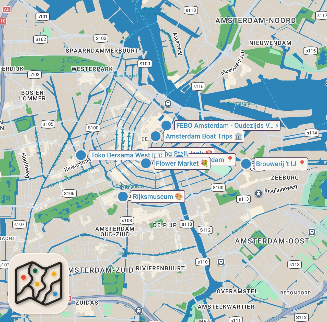 Map of 8 spots from Traditional Dutch Foodie Tour - What to Eat in the Netherlands