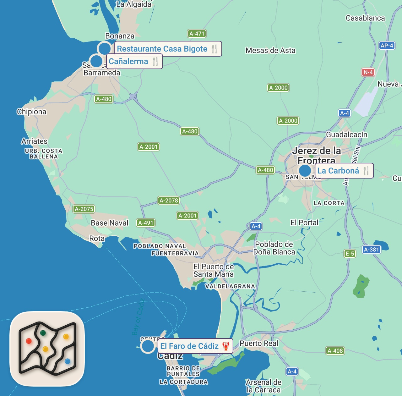 Map of İspanya’da Turistlerin Bilmediği Deniz Ürünleri Cenneti