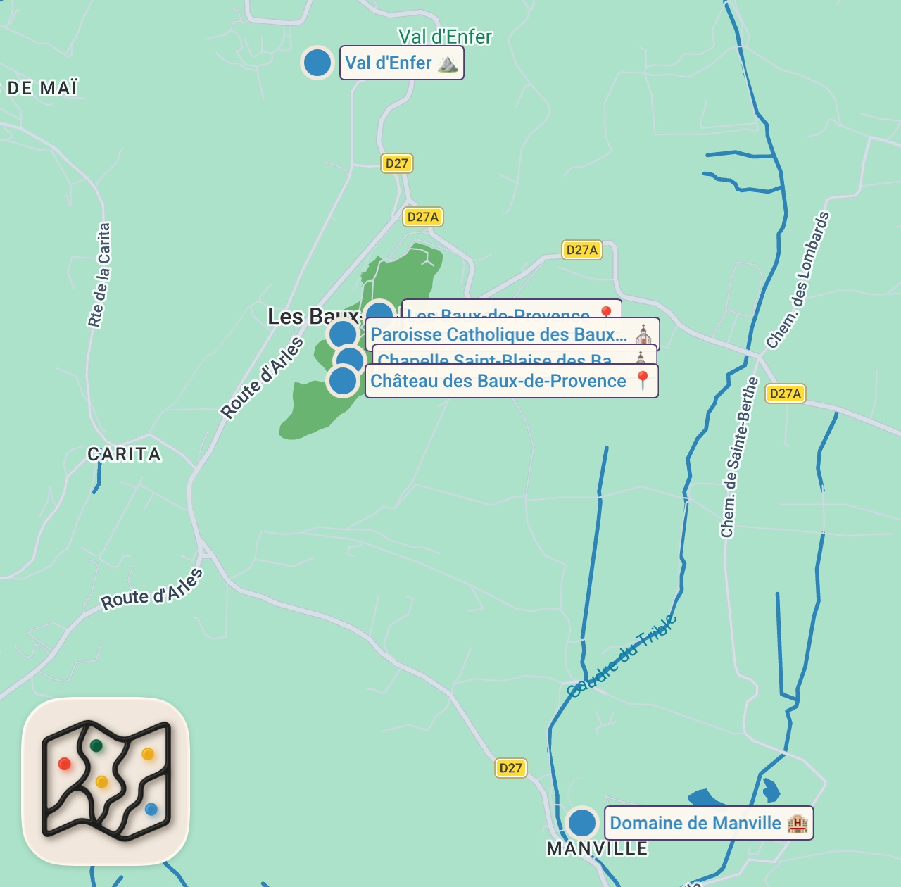 Map of 8 spots from Is This France's Most Dramatic Medieval Village? | Les Baux de Provence 4K Walking Tour