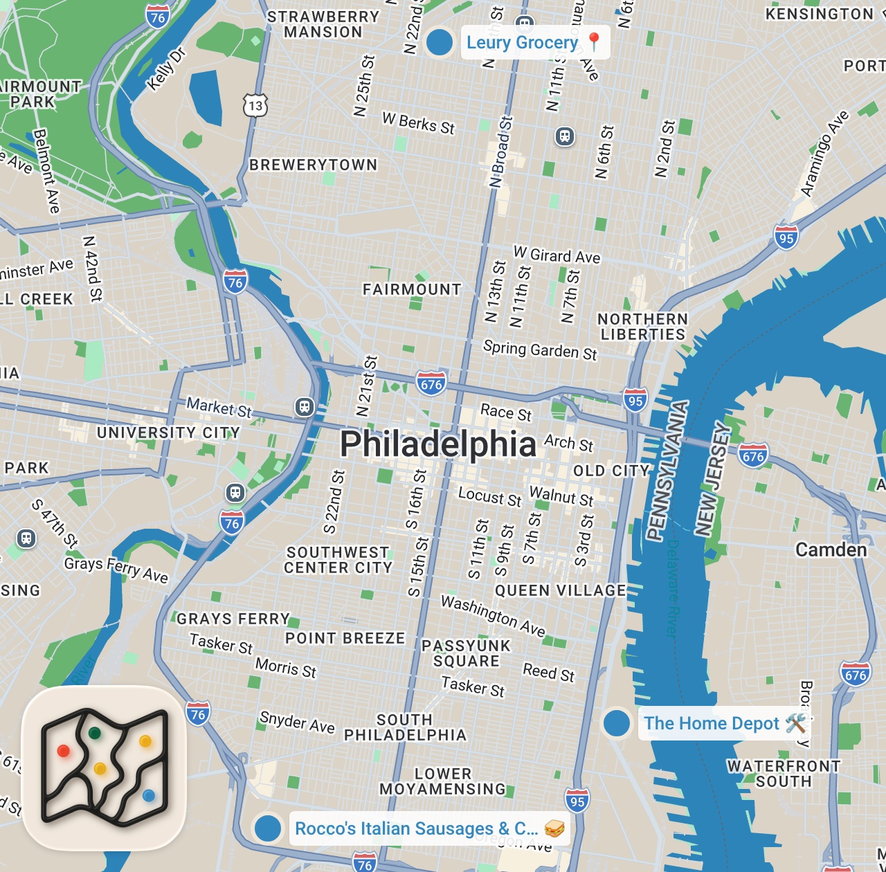 Map preview for One of Philly's BEST Breakfast Sandwich - $4.50 Papi Store Deals (Philly Food Vlog style)