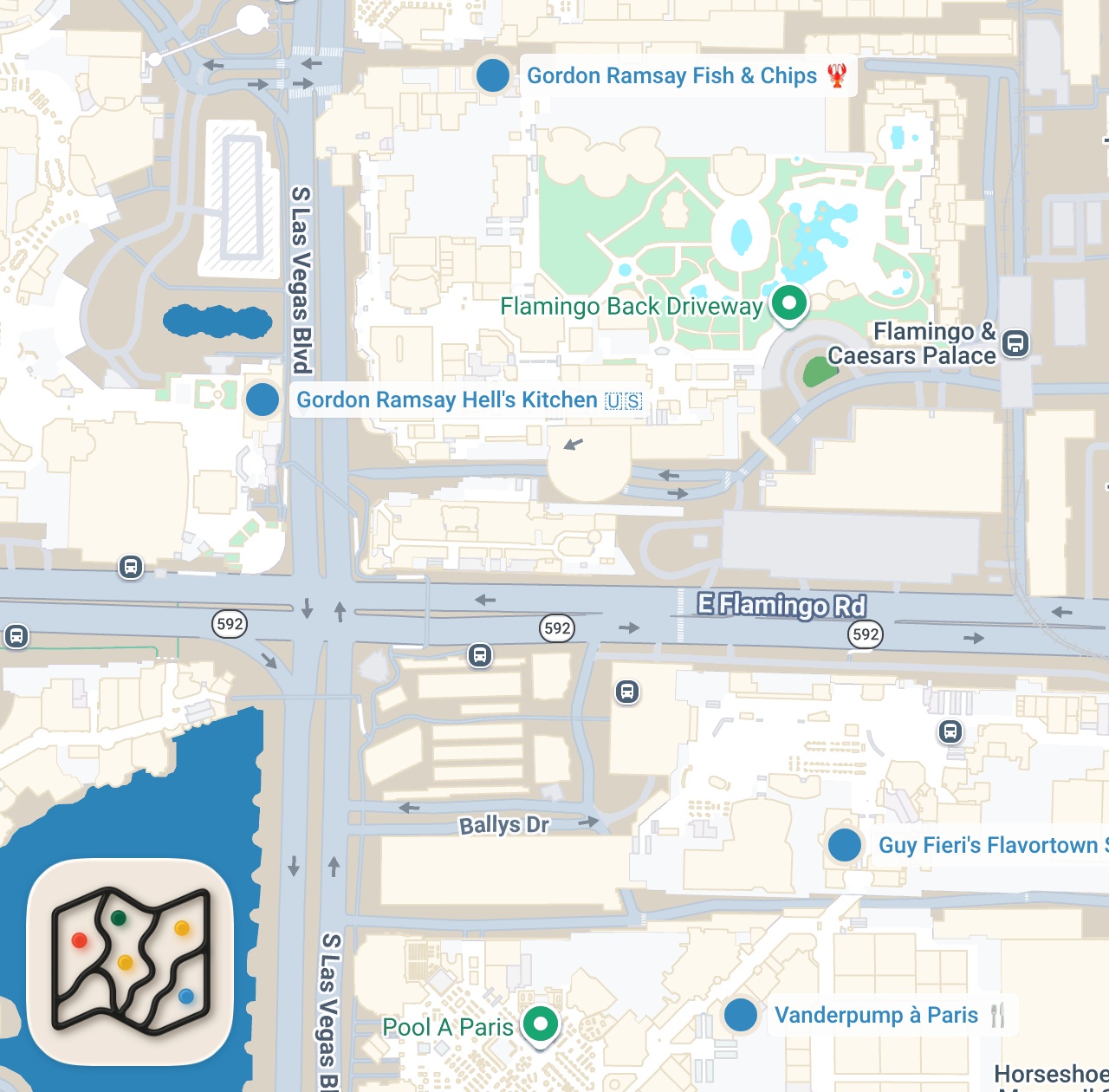 Map preview for Finding The Best Celebrity Restaurant In Las Vegas | Food Tours | Insider Food