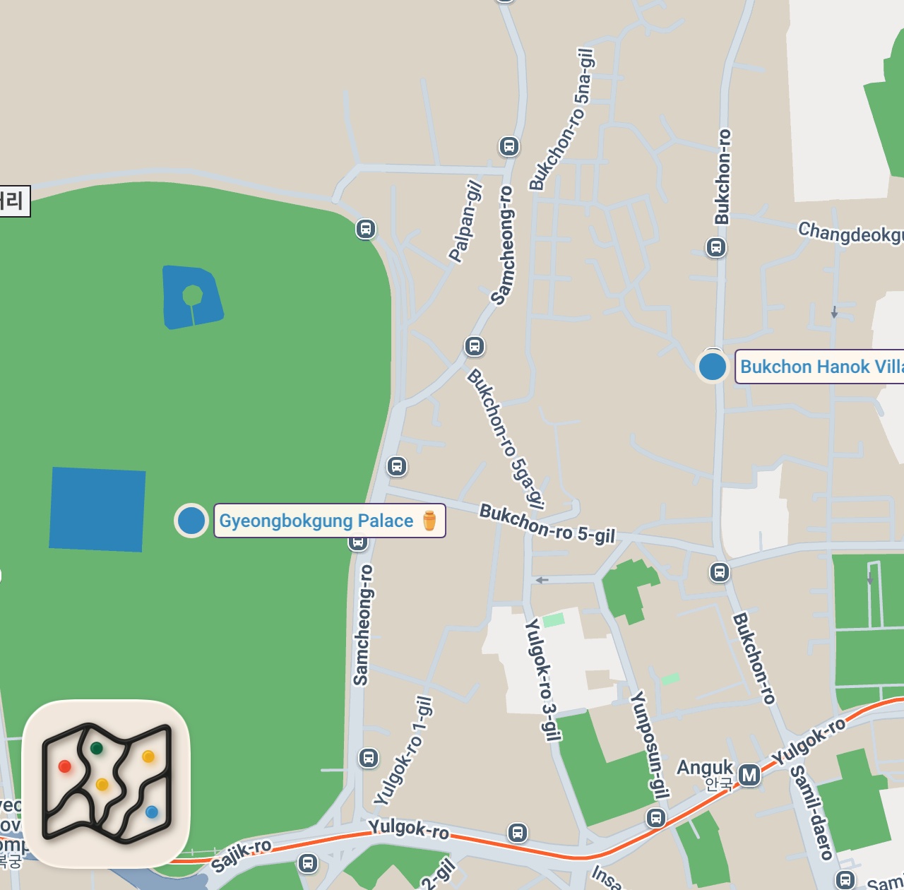 Map of 2 spots from Seoul South Korea | Best City Attractions