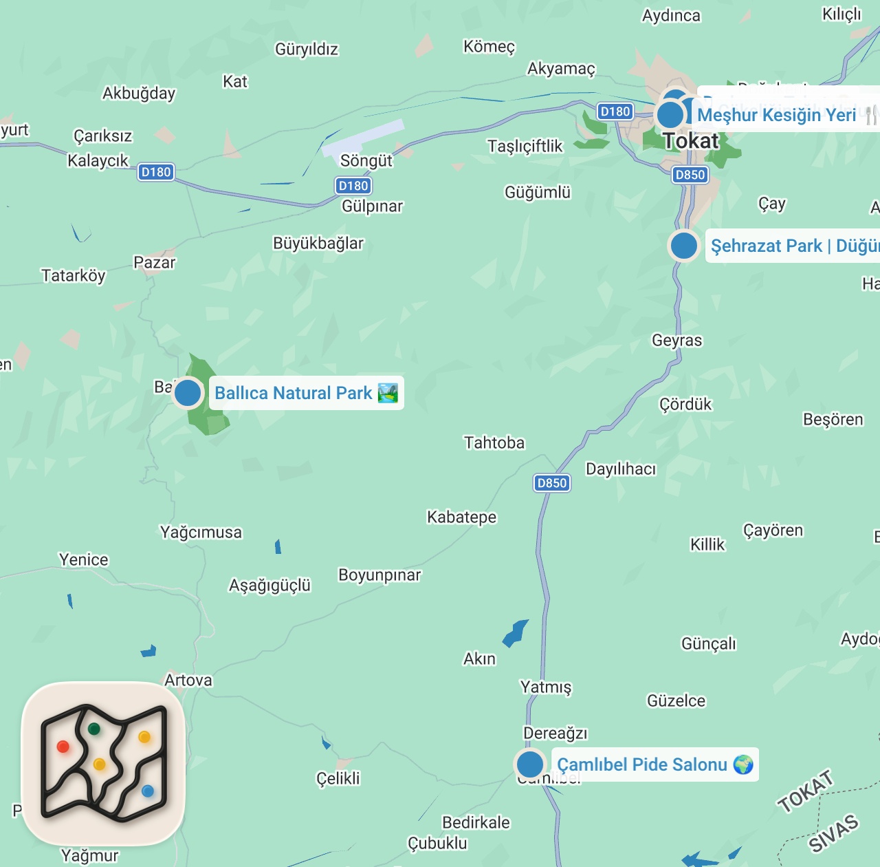 Map preview for TOKAT LEZZETLERİ