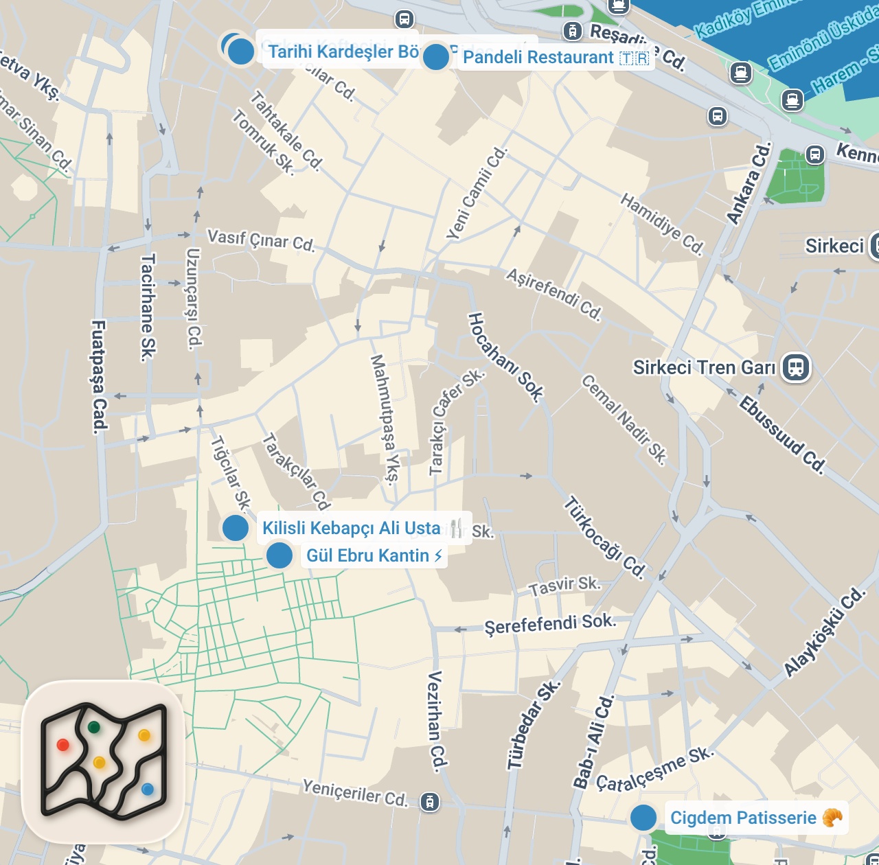 Map preview for TARİHİ YARIMADA LEZZETLERİ - Ayaküstü Lezzetler