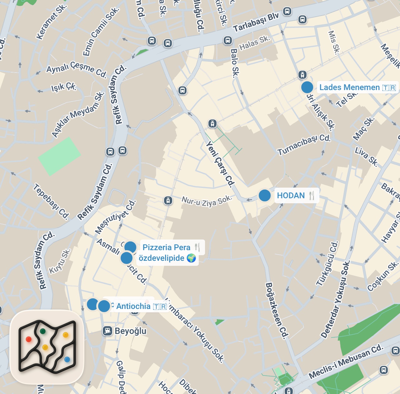 Map preview for BEYOĞLU LEZZETLERİ (Hamsi kuşu, Develi cıvıklısı, Hatay dürümü) - Ayaküstü Lezzetler