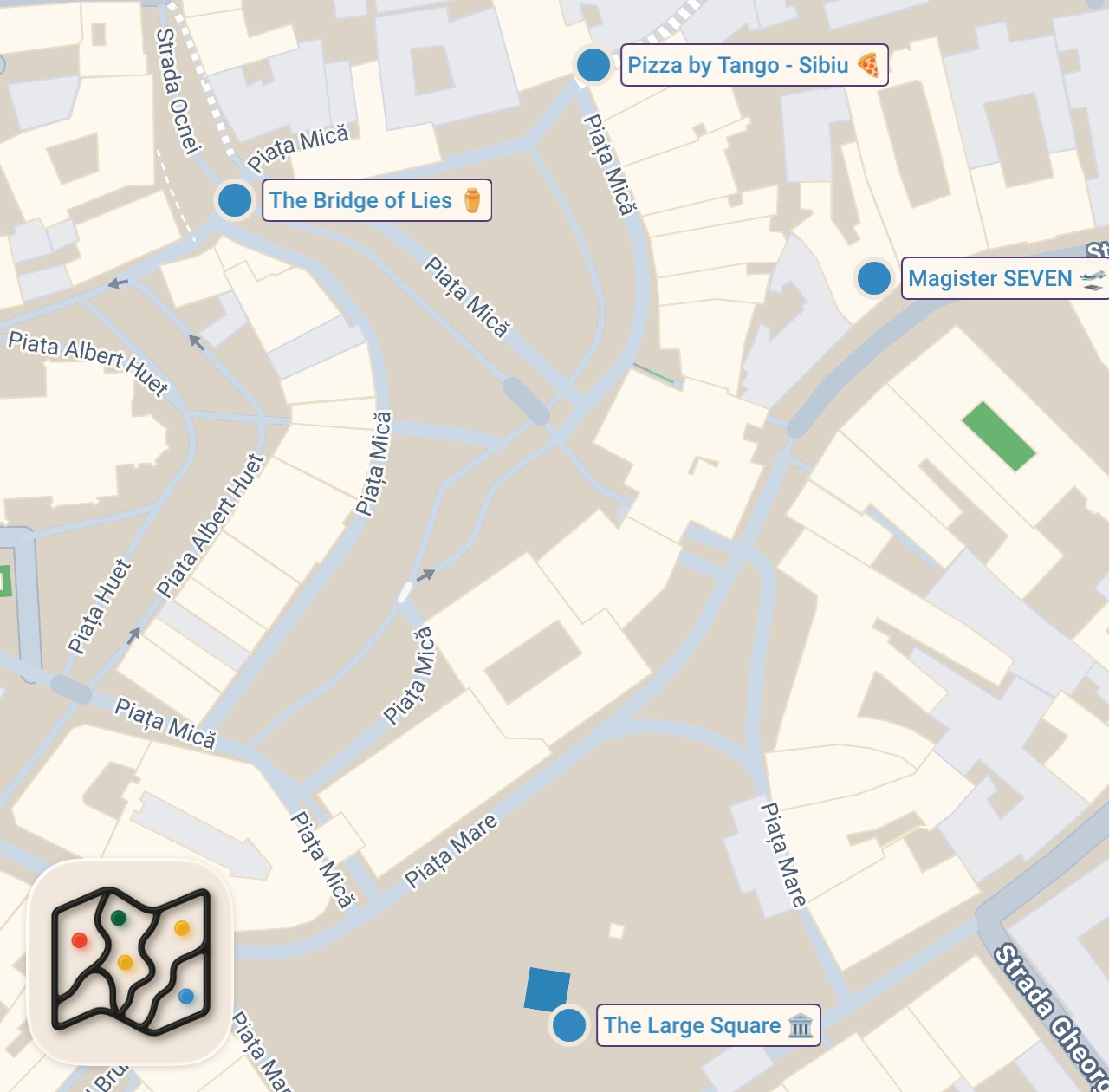 Map of 5 spots from Creepy Or Amusing? Sibiu - The Town With Eyes In Romania 🇷🇴