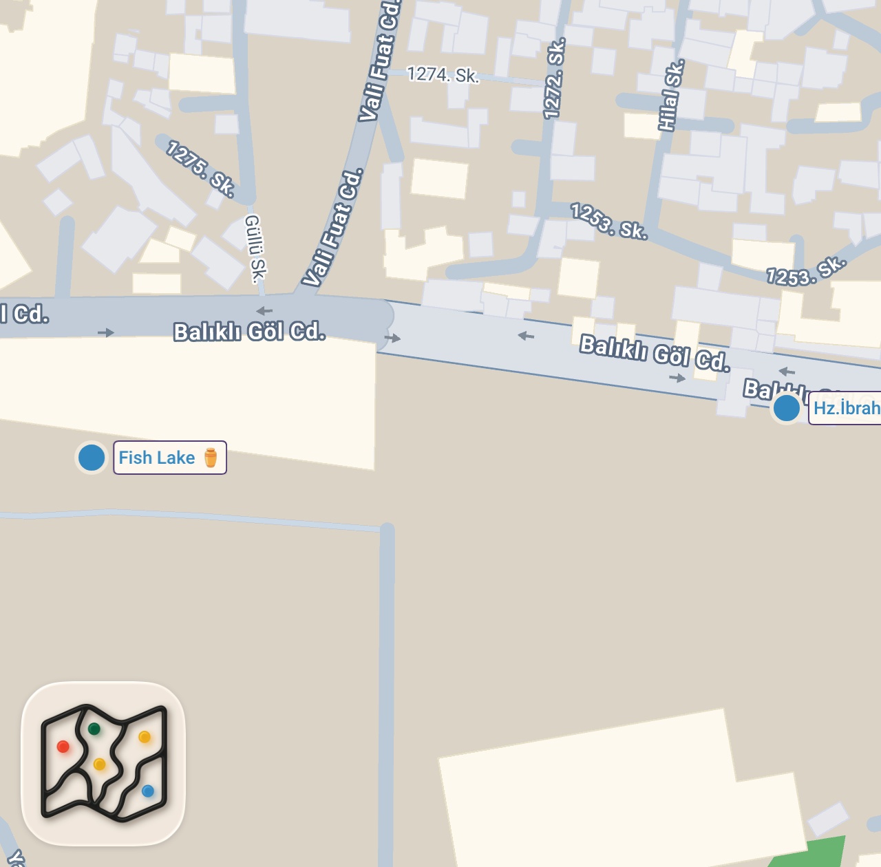 Map of 2 spots from Murat Usta Şanlıurfa’nın en eski hıyarcısıdır her gün hıyardan yemezsem rahat etmem #food #yemek