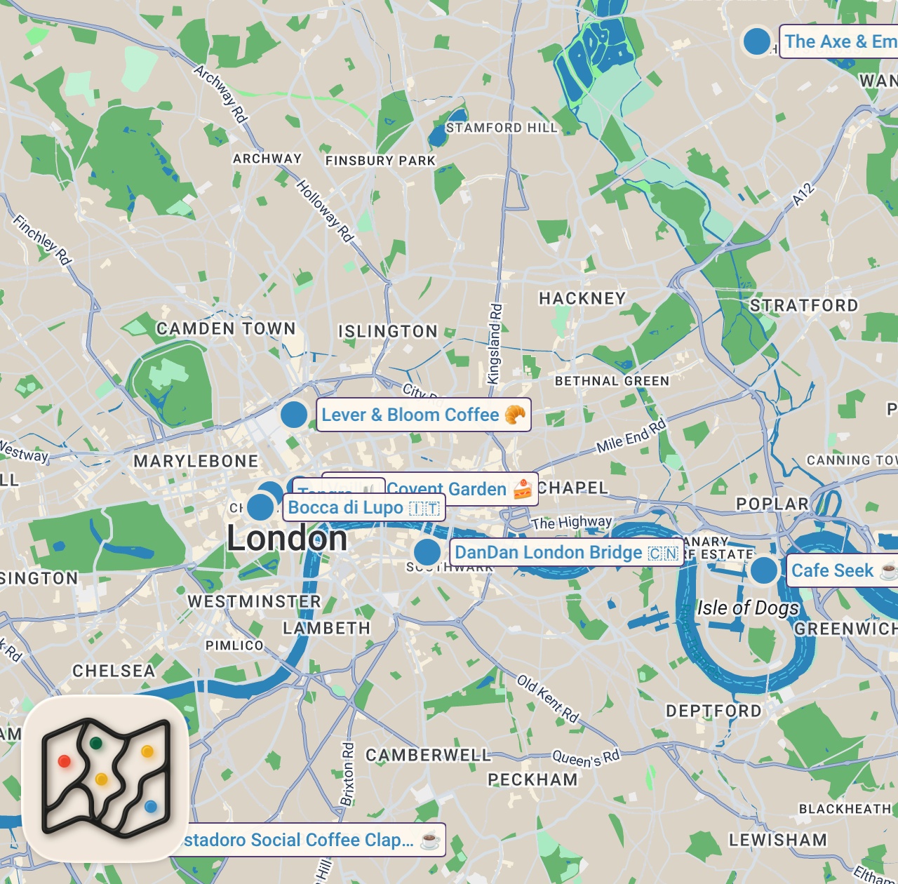 Map of 8 spots from I Secretly Reviewed London's Most Hyped Restaurants