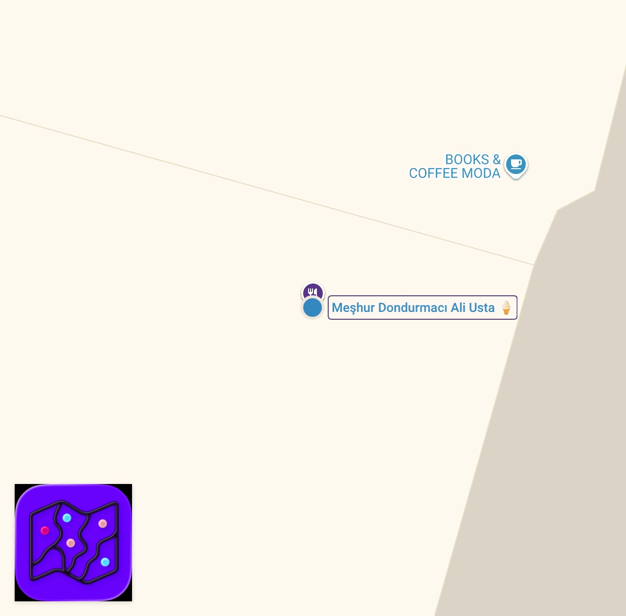 Map of 1 spots from Dondurma serimizde bu kez favorim yeşil elma sorbesi ve bitter çikolata oldu.