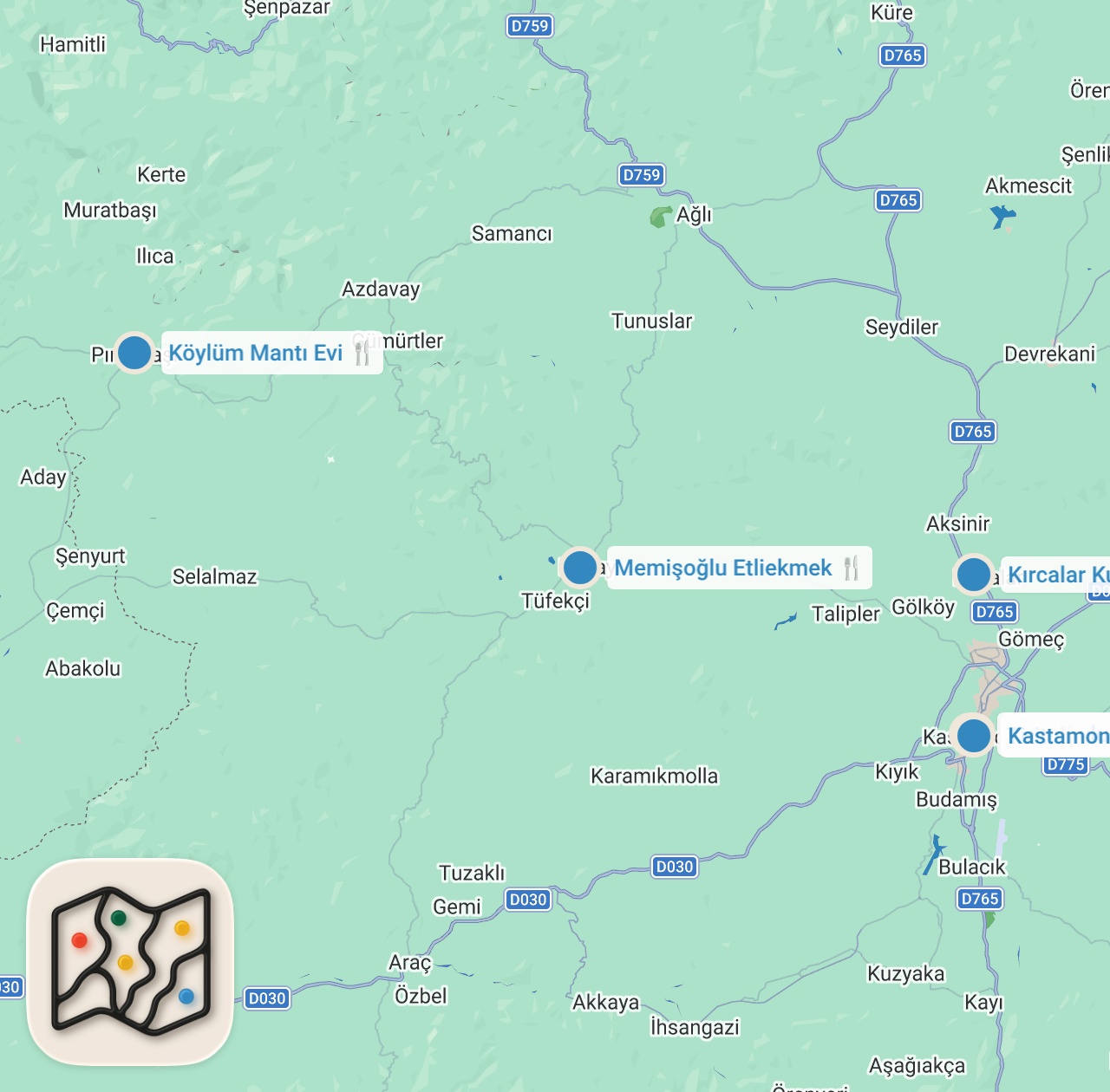 Map preview for KASTAMONU’DA NE YENİR VLOG 