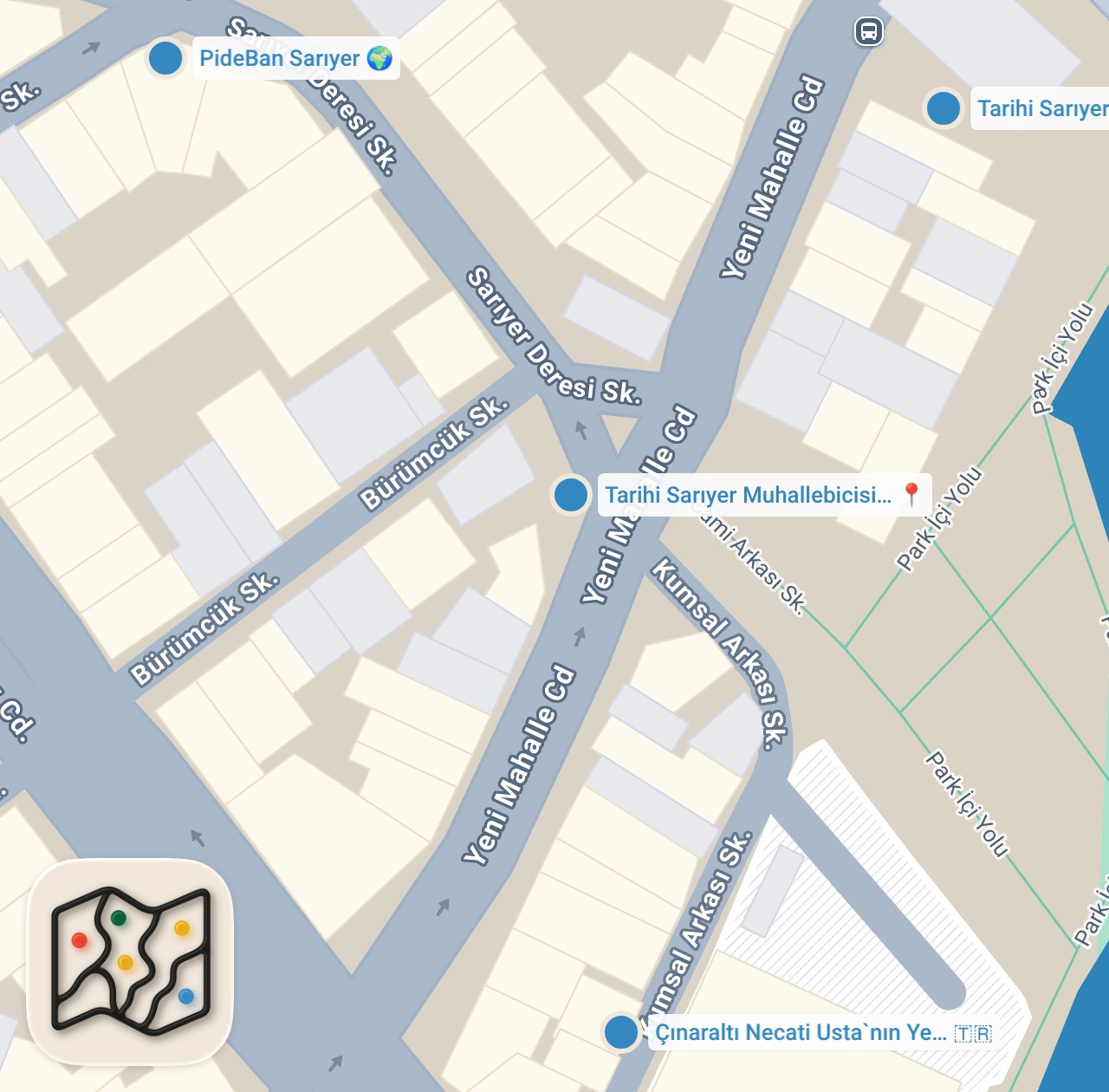 Map preview for Sarıyer Lezzet Durakları