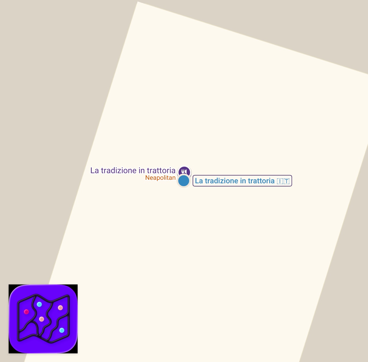 Map of 1 spots from Trattoria Tradizione’de bulduğum bu doğal soda diğer büyük markalardan yüz misli daha iyi.