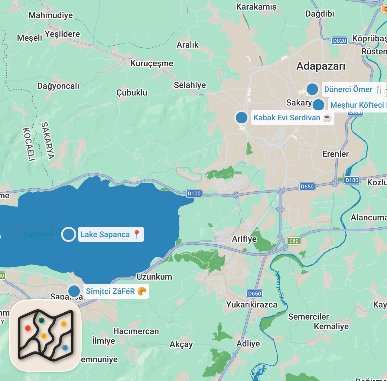 Map preview for İyi Yemeğin Ayağına Gidilir #3 | Sakarya Lezzetleri | İlker Ayrık’la Motosikletli Lezzet Yolculuğu