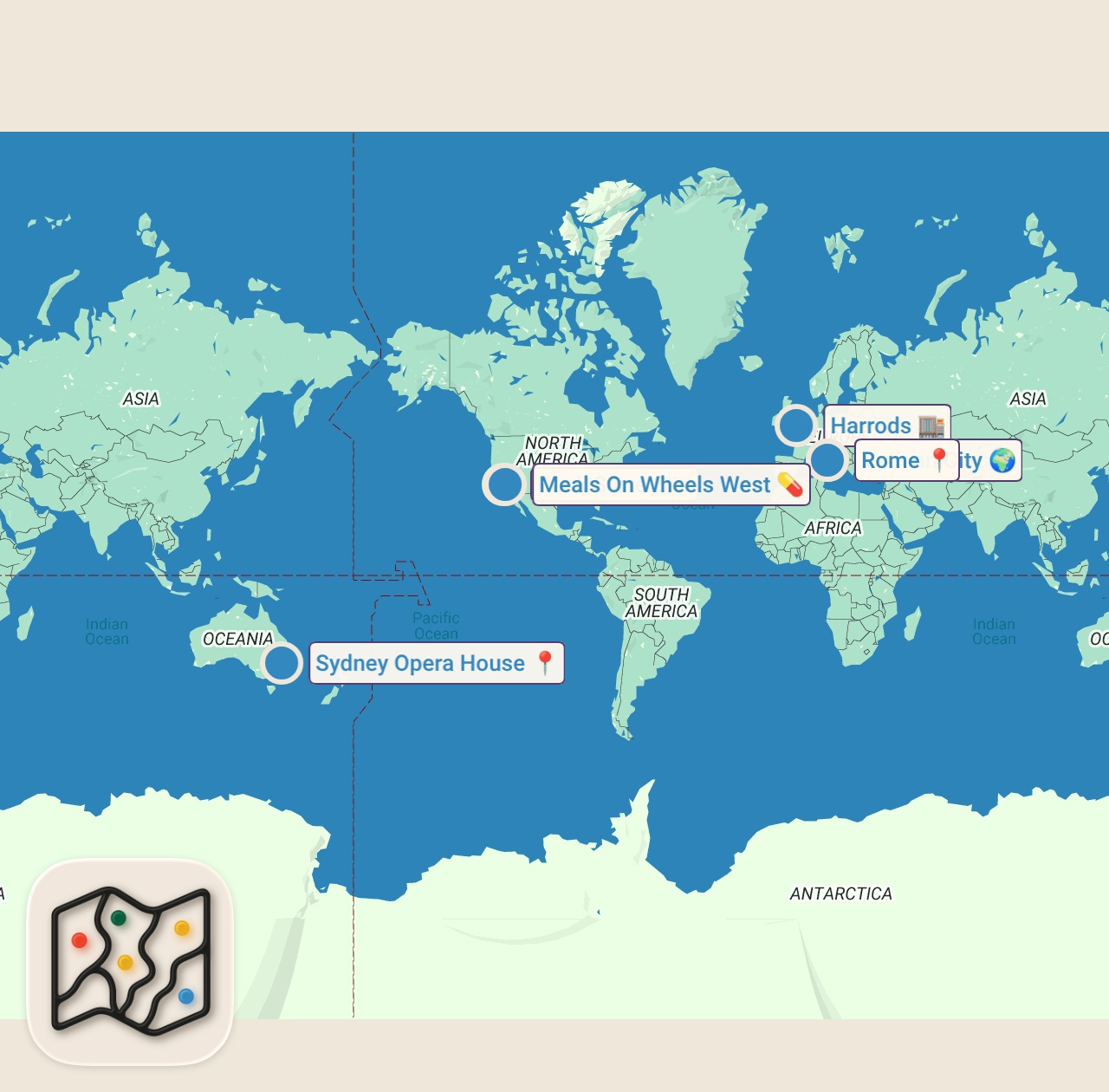 Map of 6 spots from Delivering Meals on Wheels on Motorcycles! | Volunteering in Los Angeles California