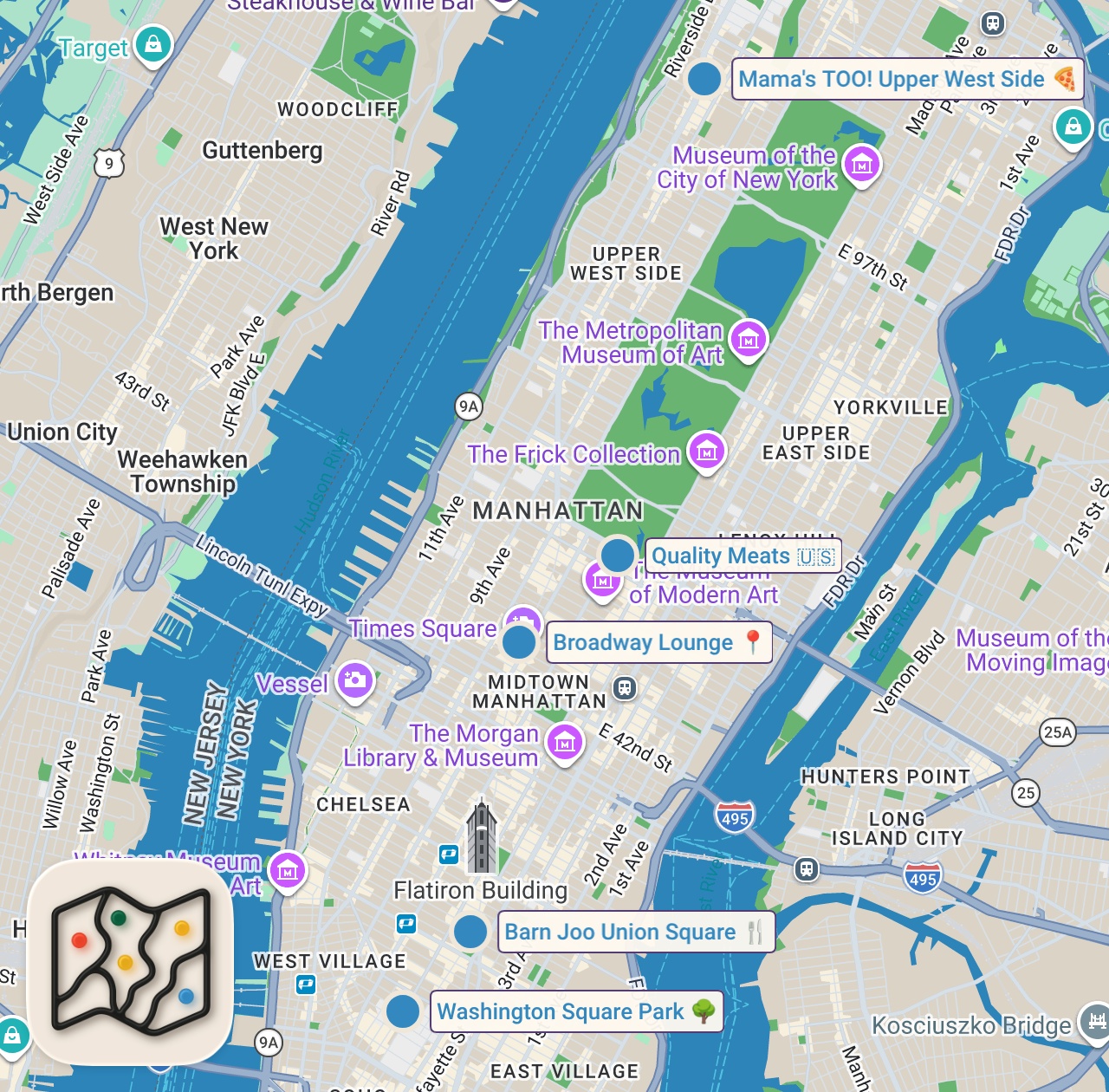 Map of 6 spots from This NYC restaurant was RATED #1 pizza in the WORLD!