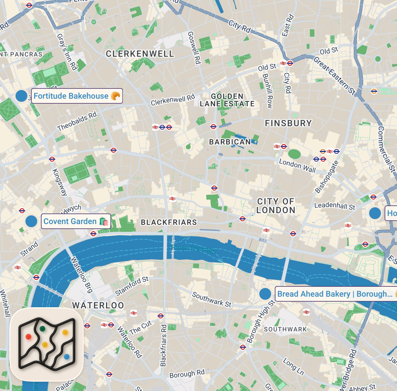 Map of 5 spots from 4x London Viral Bakeries for under £6 #bakery #pastry #foodie #shorts