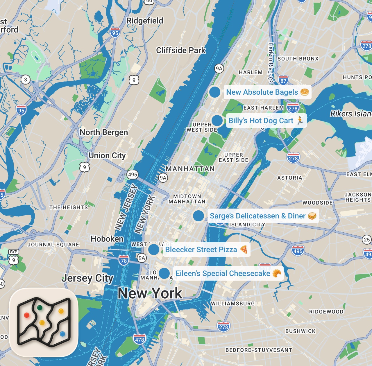 Map preview for Top 5 NYC Foods You MUST TRY Before You Die!