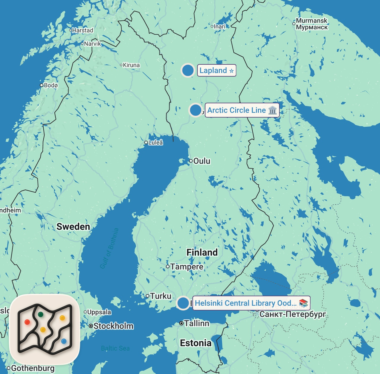 Map of 3 spots from LADIES OF FINLAND - WE NEED WIVES!