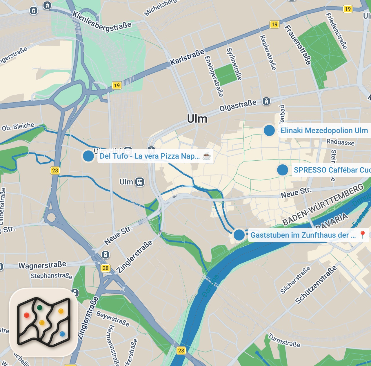 Map preview for Ist die schwäbische Küche wirklich so gut wie alle sagen? | ULM FOOD TOUR
