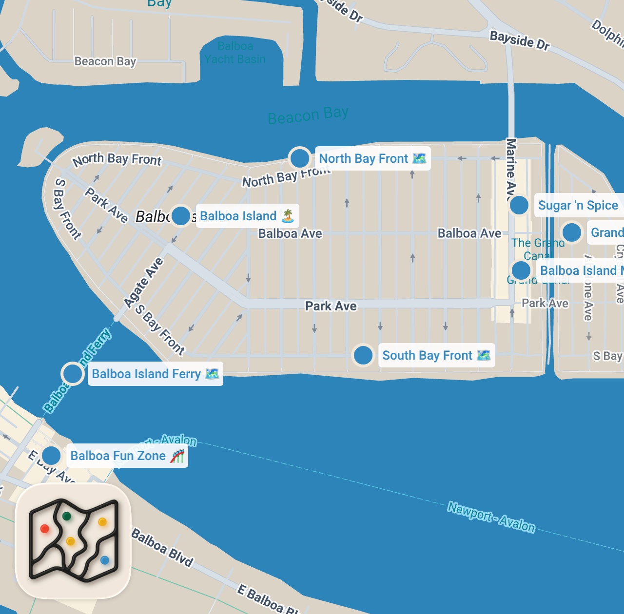 Map preview for Balboa Island: Southern California’s Magical Christmas Island
