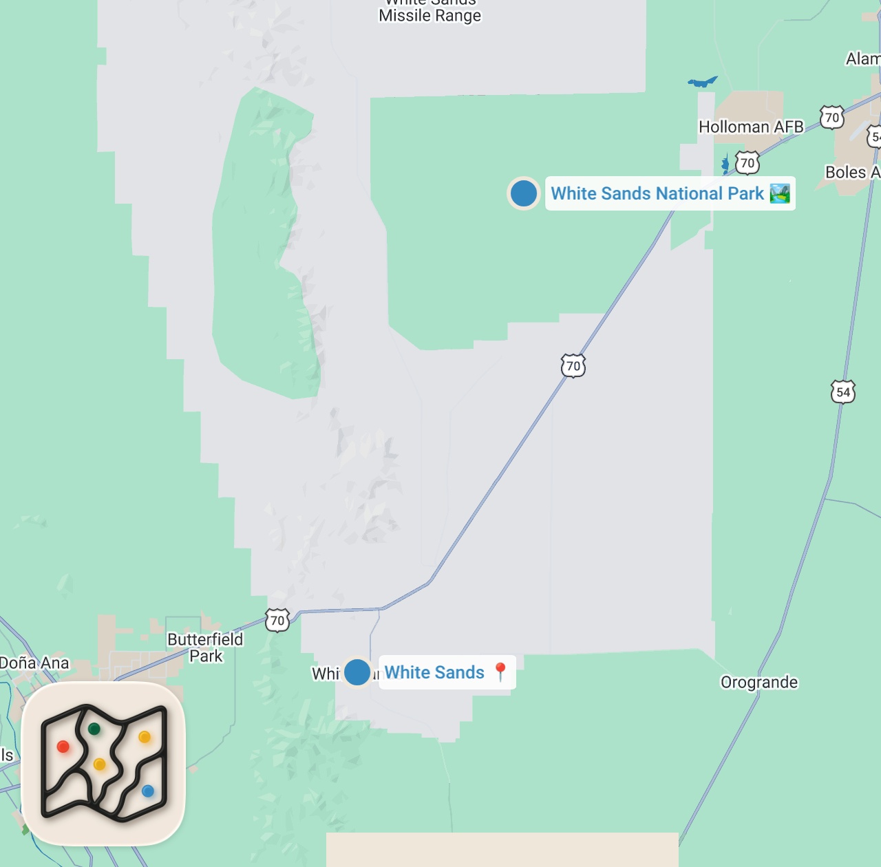 Map preview for WORLD'S LARGEST GYPSUM DUNE AND HOT SPRINGS IN THE DESERT (faceplanting)