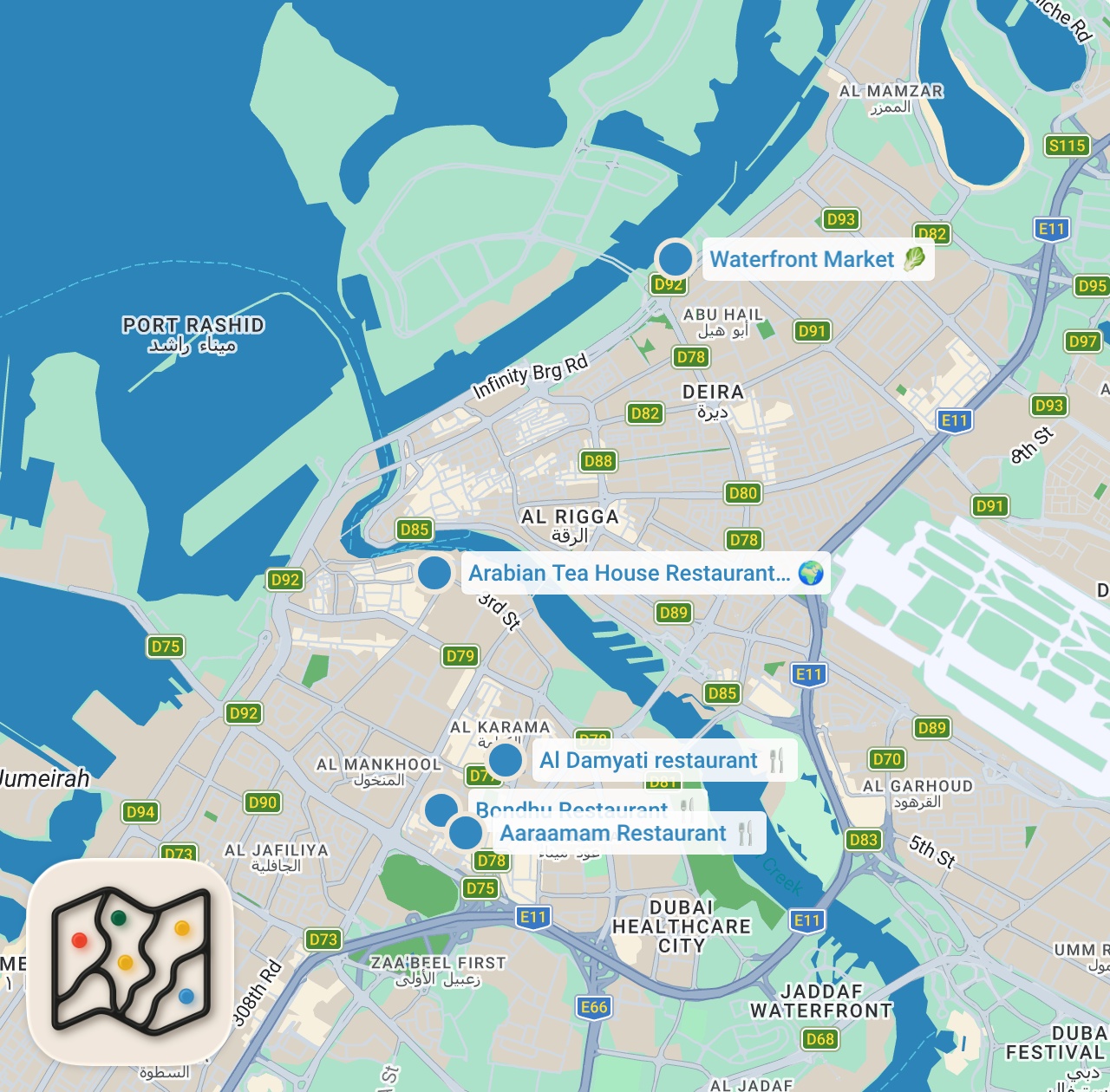 Map preview for Best Food Dubai!! MEGA EMIRATI FOOD + Bangladeshi + Indian Food in UAE!