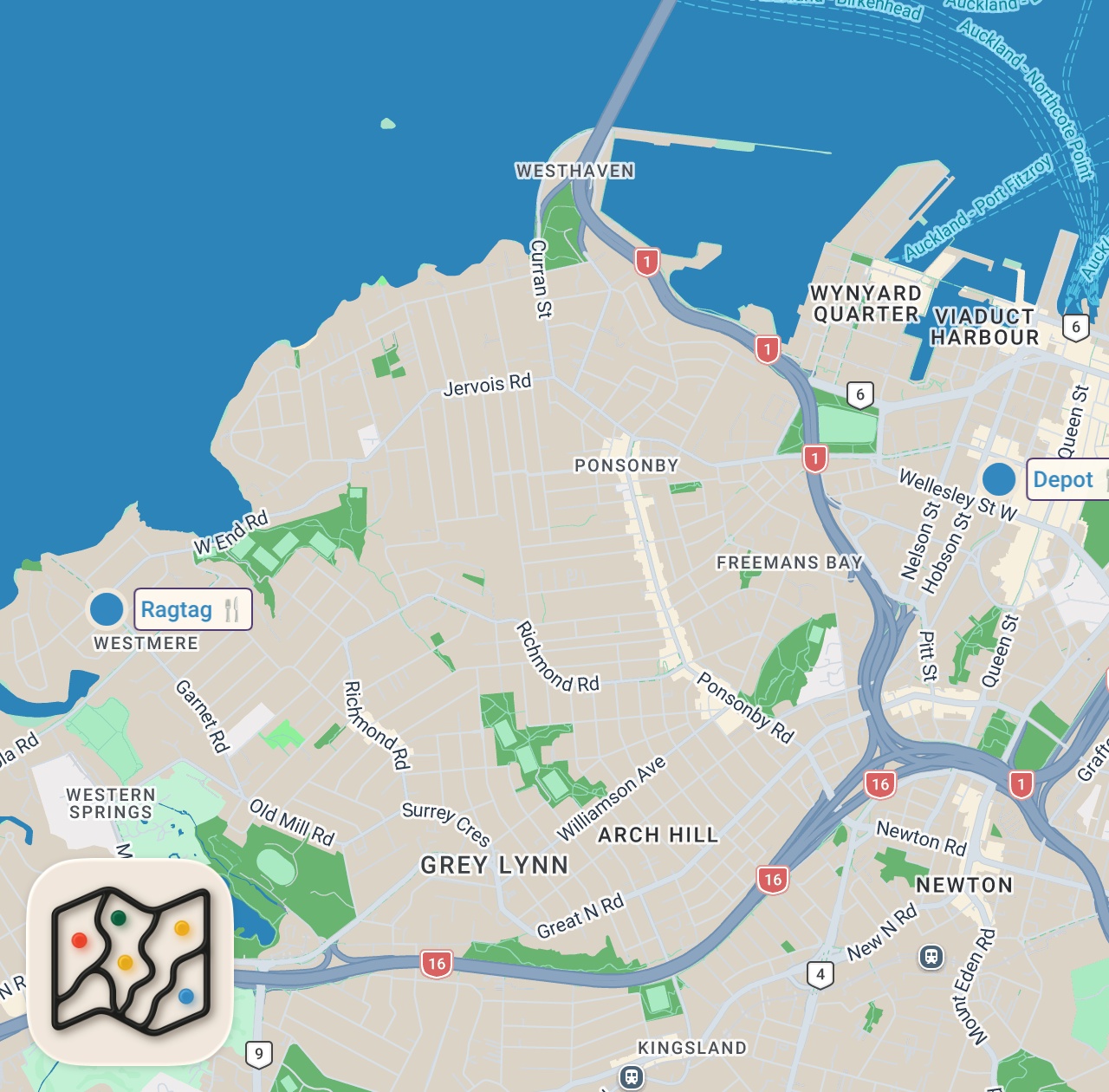 Map of 2 spots from Is this Auckland’s most ICONIC restaurant collab of the year?? 🔥