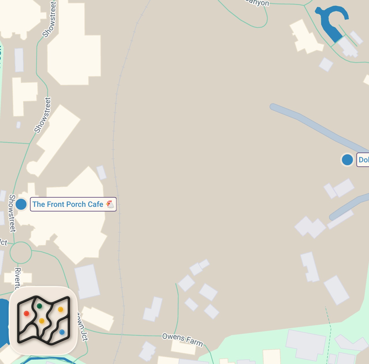 Map of 2 spots from Southern FRIED CHICKEN BUFFET! TOP 10 BEST Foods at Dollywood 🎢🍗