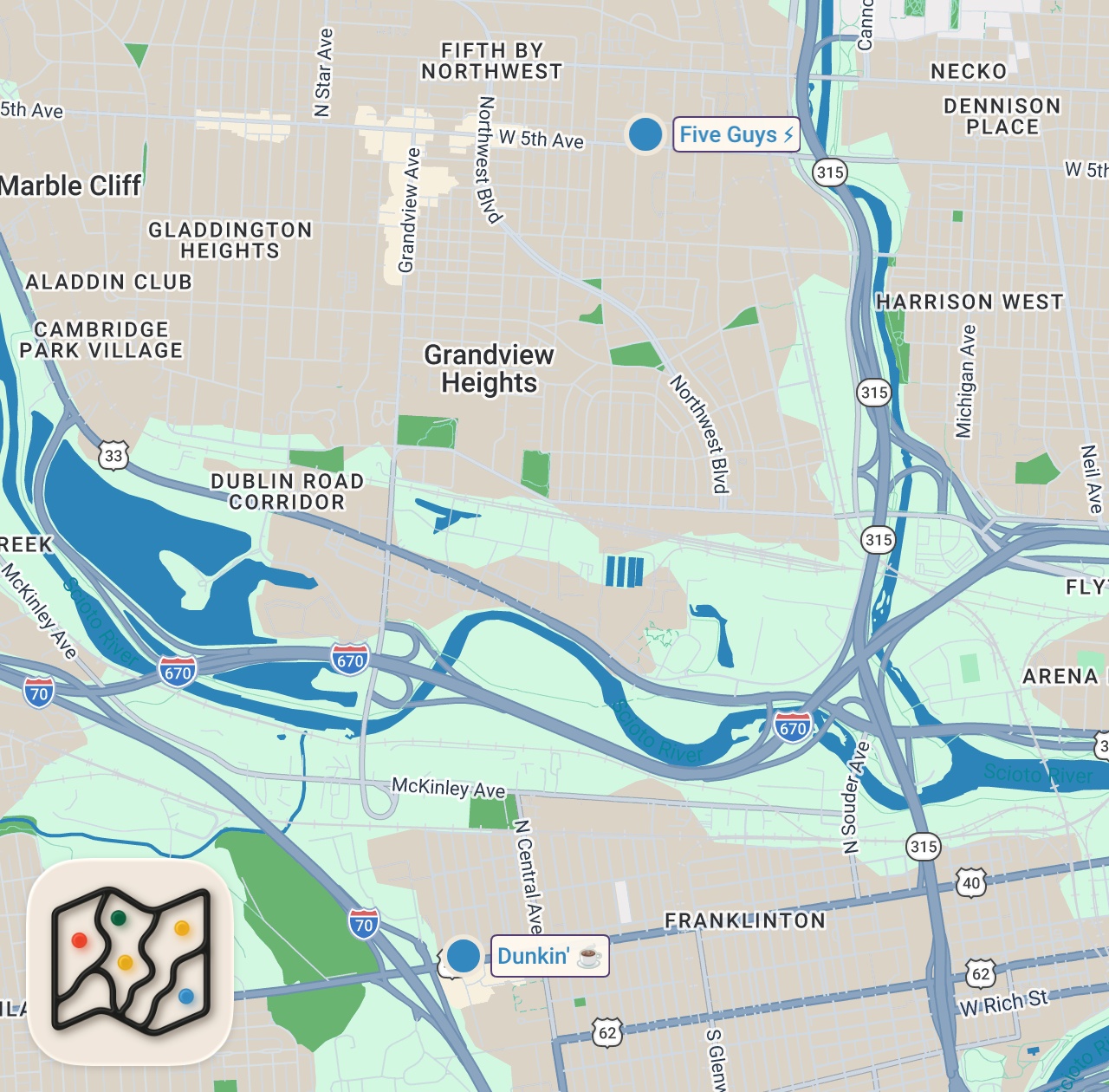 Map of 2 spots from I Let 100 Food Brands Choose My Meals #food #restaurant