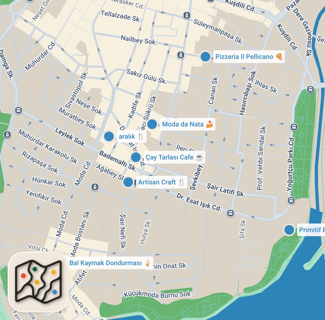 Map preview for MODA LEZZET REHBERİ (2022) - Ayaküstü Lezzetler