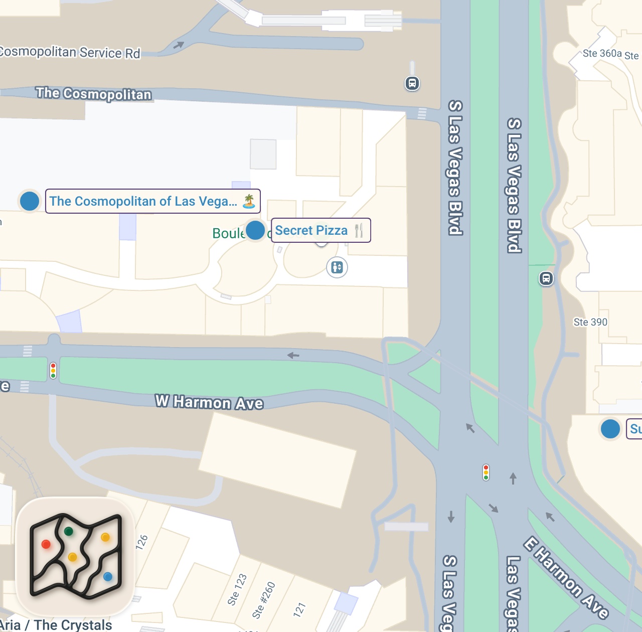 Map of 3 spots from Eating OUTRAGEOUS foods in Las Vegas for 24 hours #shorts