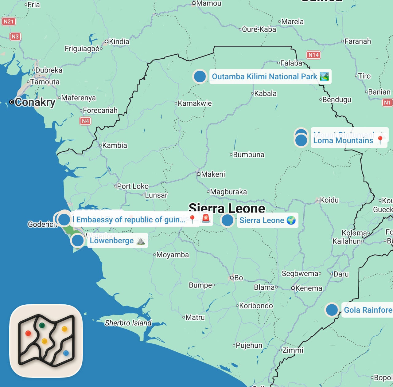 Map preview for I Didn't Expect To Experience These In Sierra Leone - Bounty Chocolate Advertisement Was Filmed Here