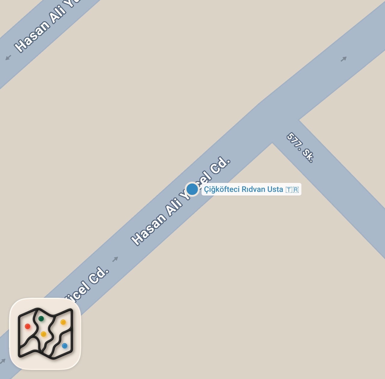 Map preview for Özel soslu çiğköfte çiğköfteci Rıdvan Usta iskenderun Hatay