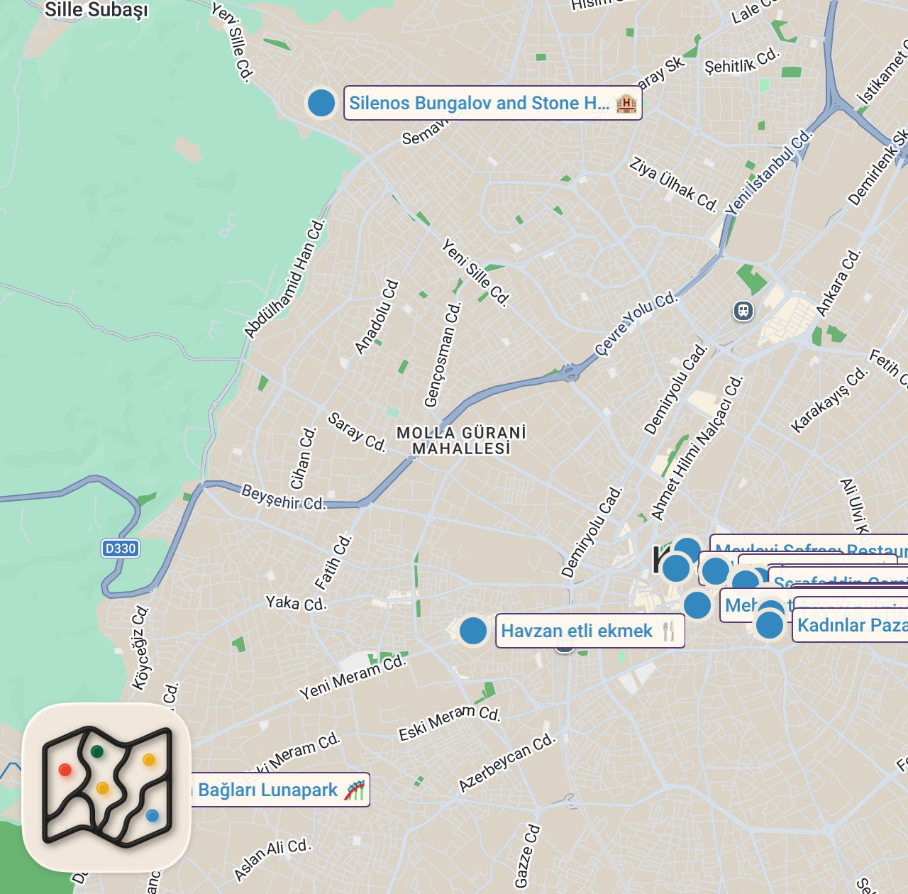 Map of 19 spots from KONYA’DA BİR GÜNDE NE YENİR!!! DÜNYALARI YEDİM!!!