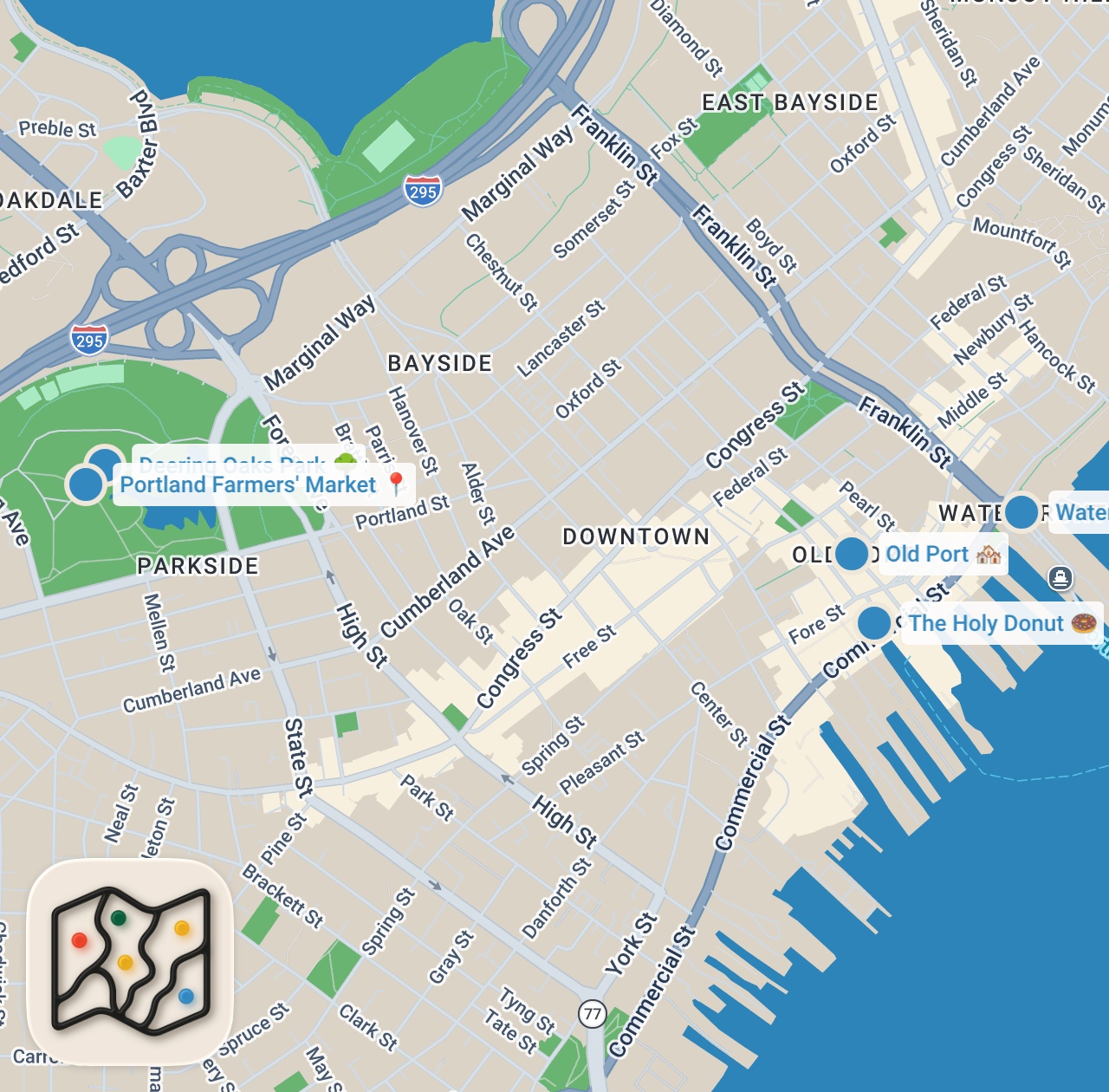 Map preview for 2 Days in Portland, Maine: New England's BEST Food City (Travel Guide)