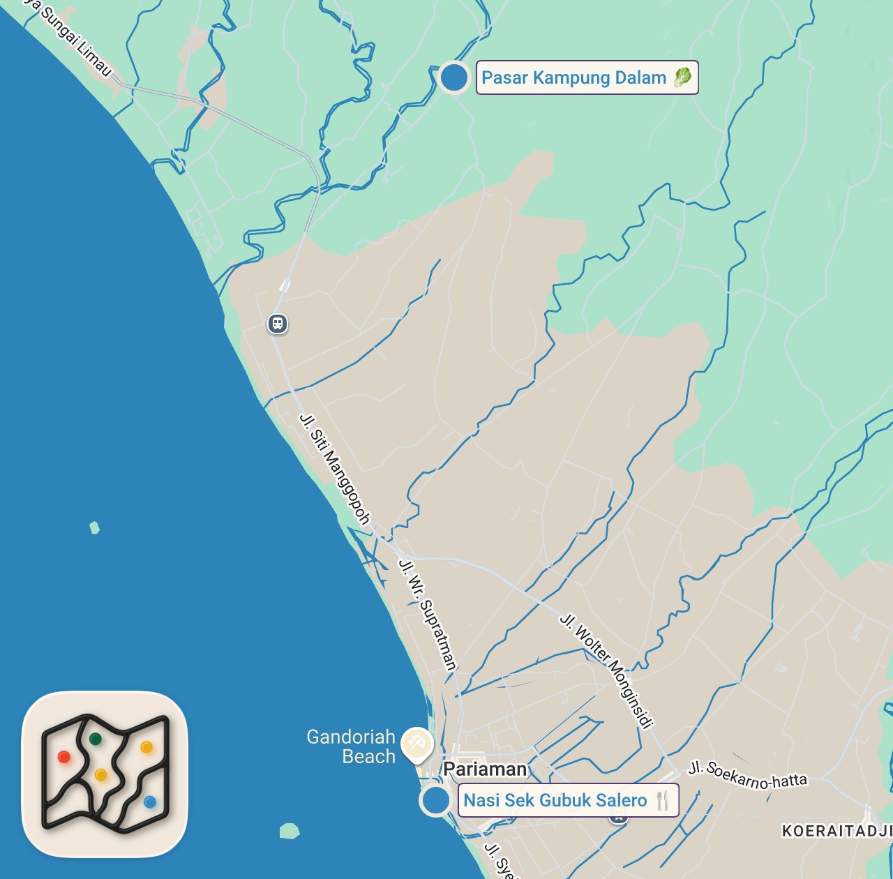 Map preview for INDONESIA: This Is How They Treated Me In The Village - Indonesian street food in West Sumatra
