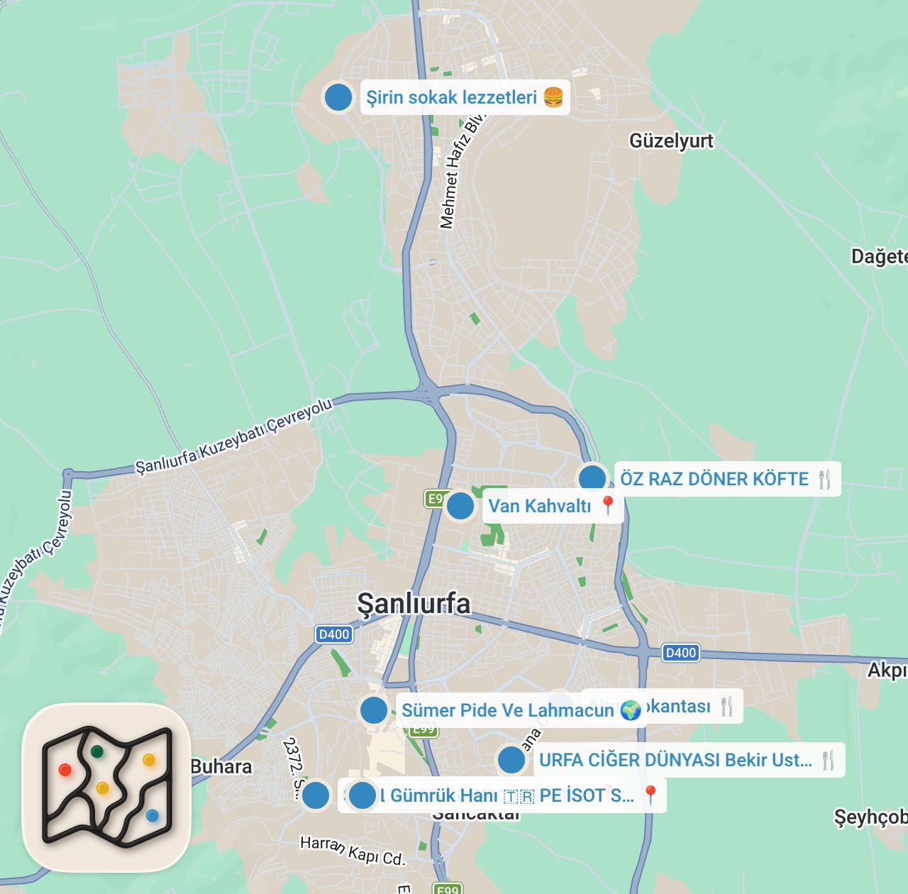 Map preview for 100 Dolarla Şanlıurfa'da Bir Gün