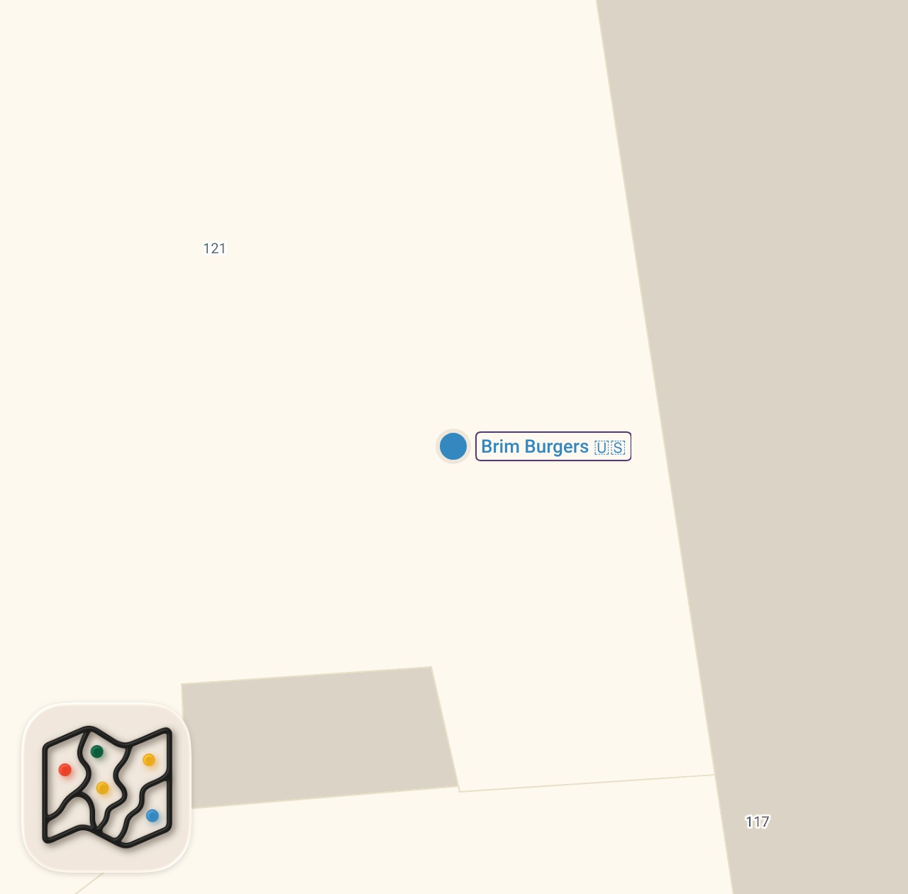 Map of 1 spots from BRIM BURGERS ON EDGWARE ROAD #food #foodie #halalfood