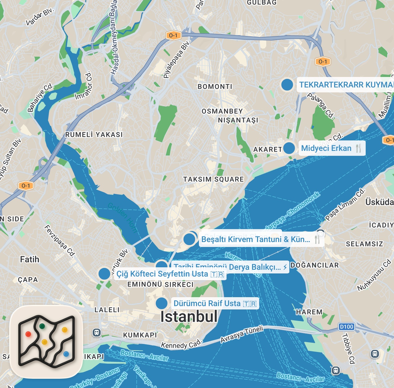 Map preview for Istanbul Street Food!! 🇹🇷 ULTIMATE TURKISH FOOD You Must-Try in Istanbul, Türkiye!
