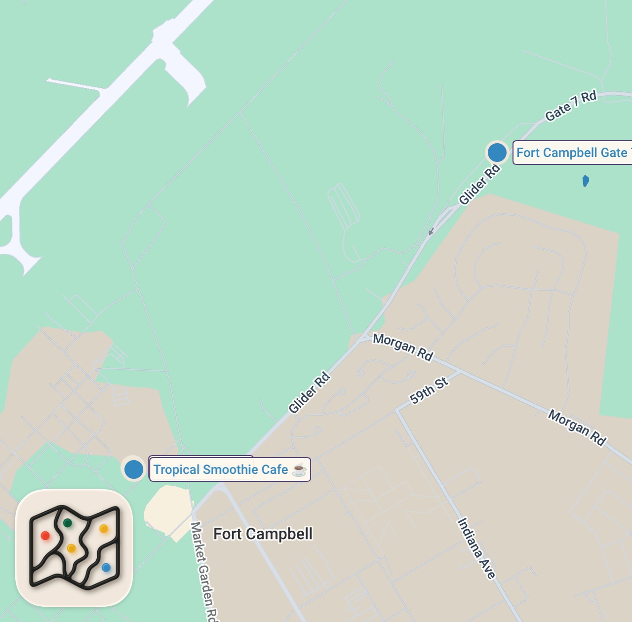 Map preview for Eating At A Restaurant With NO Reviews... on a MILITARY BASE