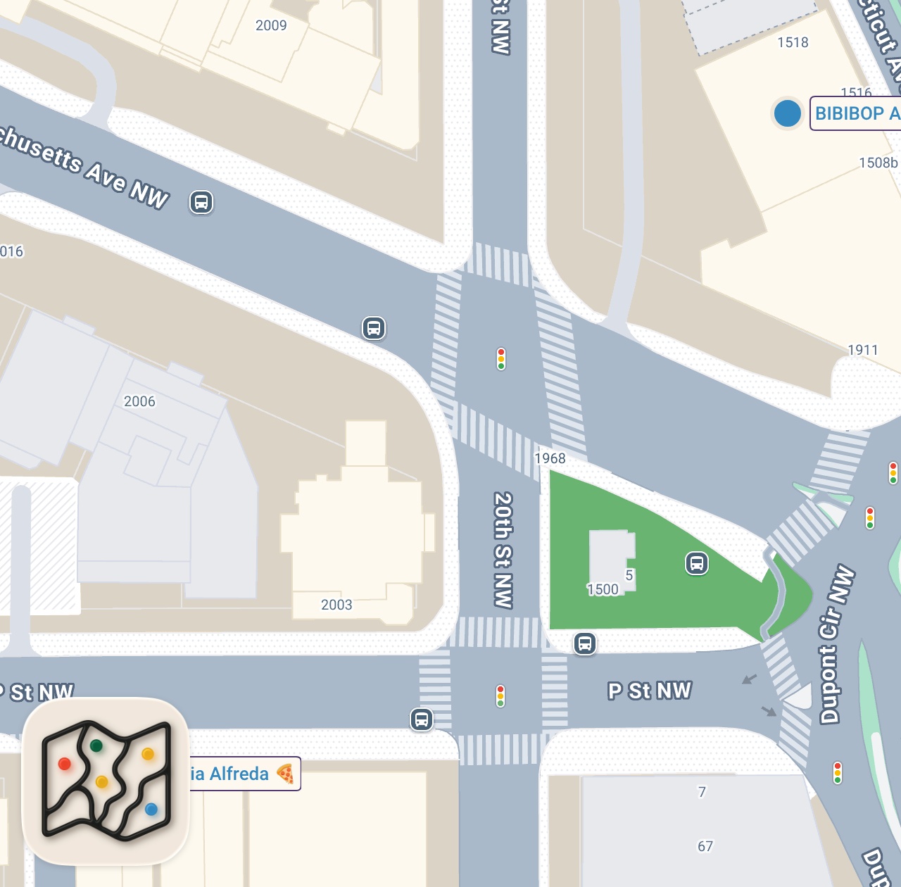 Map of 2 spots from Surprising Empty Restaurants With 100 Customers
