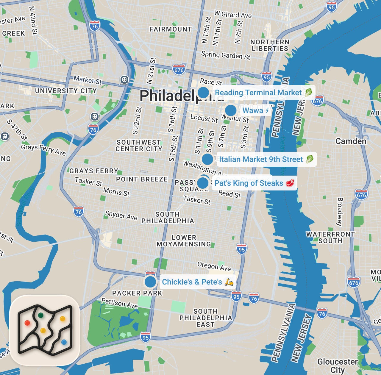 Map preview for What to Eat in Philadelphia