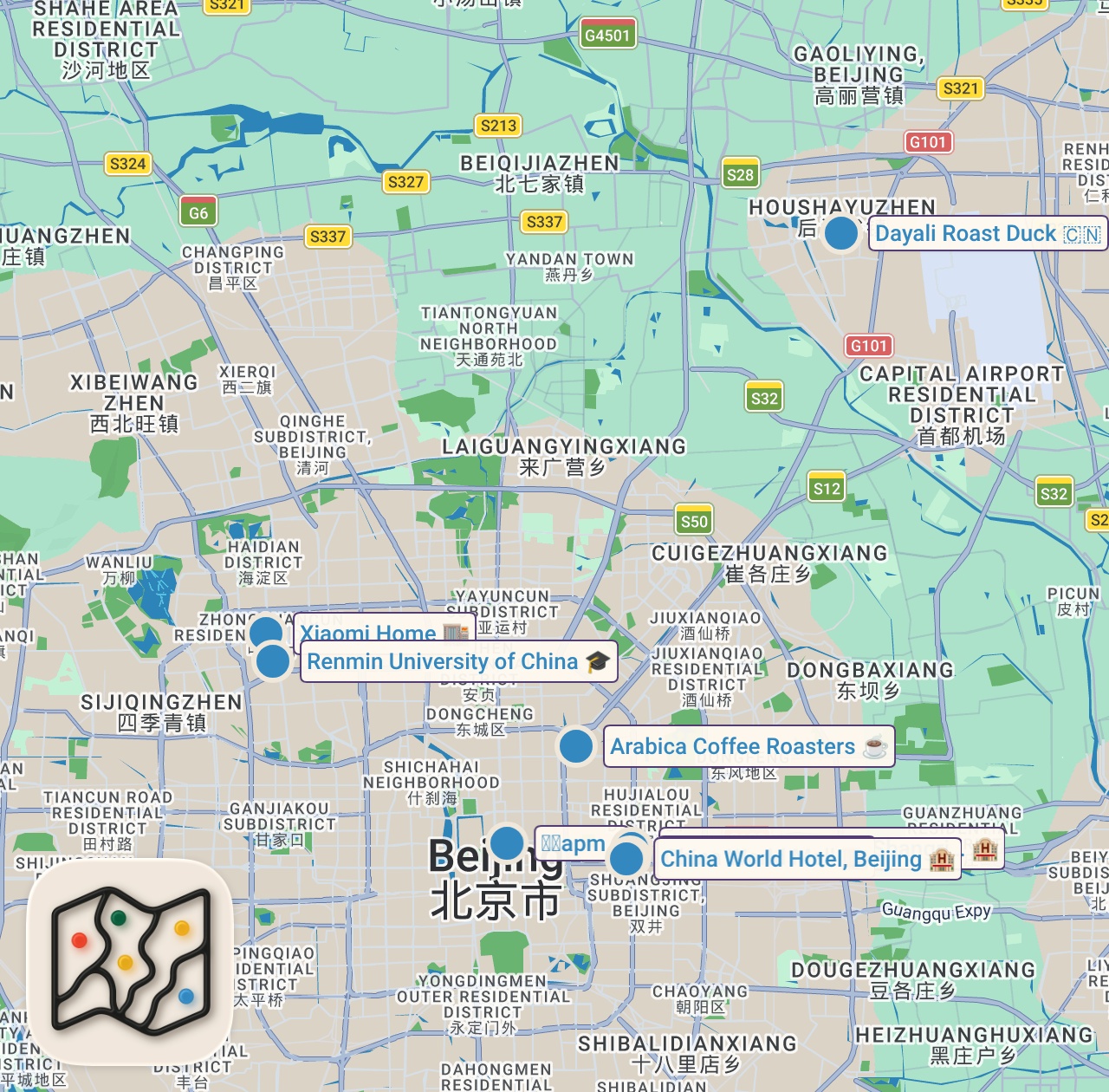 Map preview for Visiting A High-End Shopping Street & Trying Peking Duck In Wangfujing Street, Beijing, China 🇨🇳