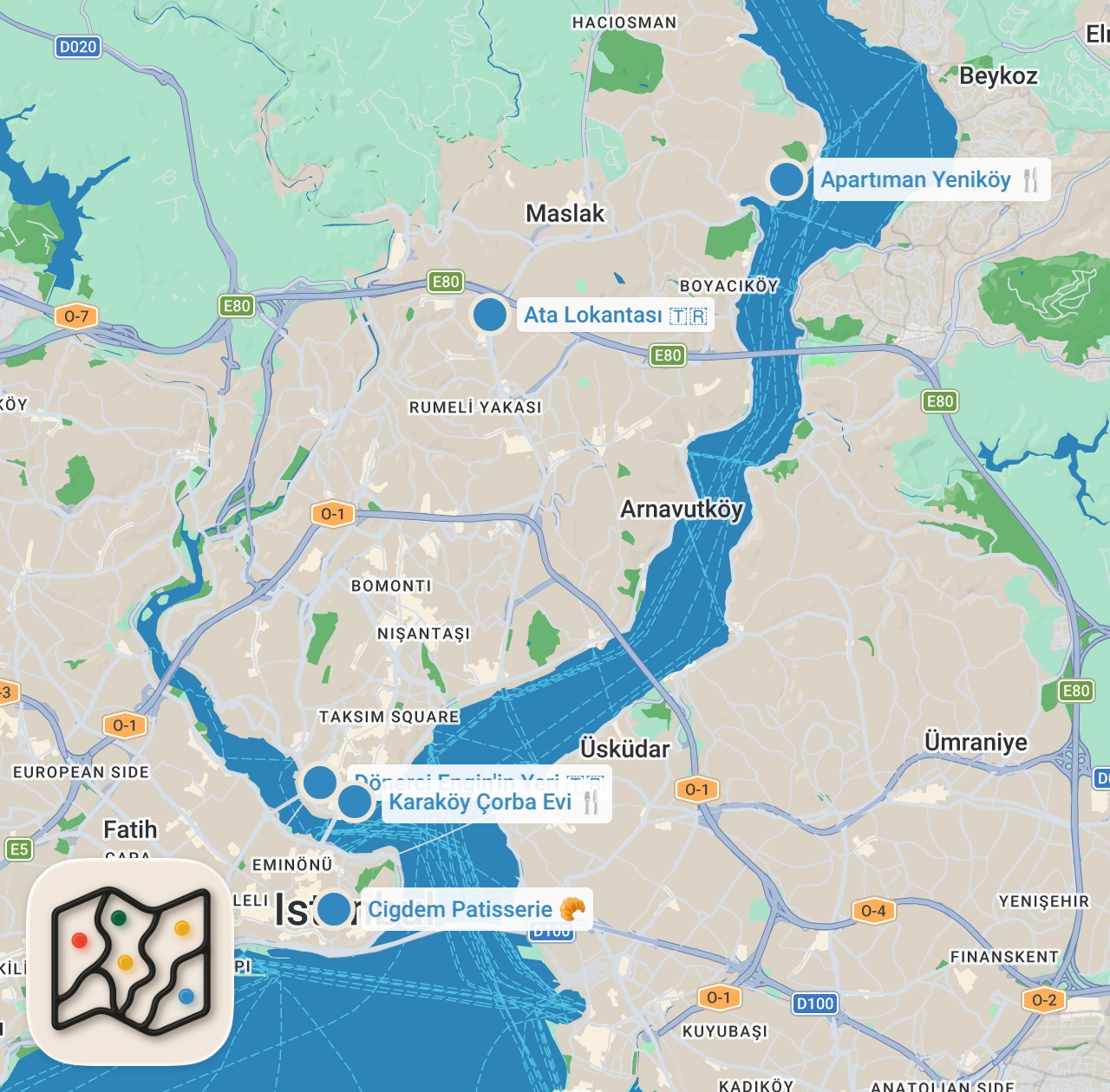 Map preview for İstanbul Lezzetleri | Ayaküstü Lezzetler